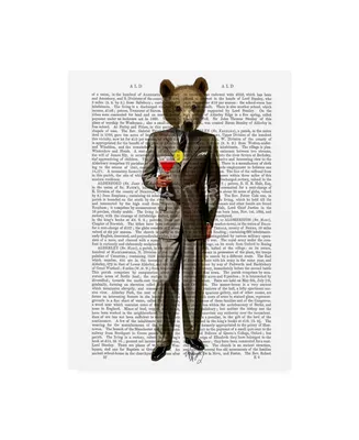 Fab Funky Bear with Cocktail Suit Canvas Art