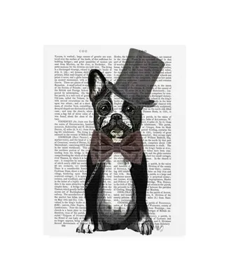 Fab Funky Monsieur Bulldog Hat Canvas Art