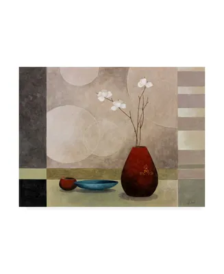 Pablo Esteban Tall Branch Flowers in Red 1 Canvas Art - 27" x 33.5"