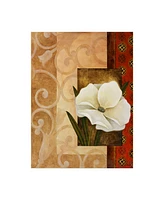 Pablo Esteban White Floral Beige Canvas Art