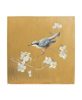 Danhui Nai Nuthatch on Gold Canvas Art - 36.5" x 48"