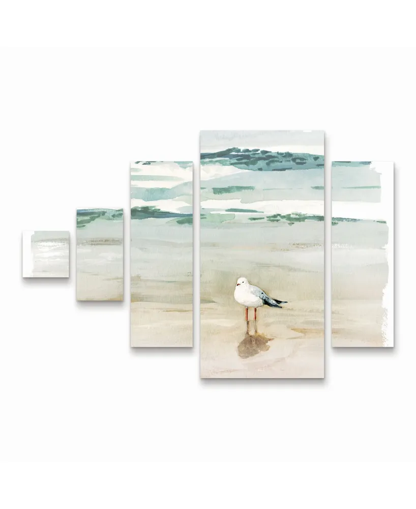 Victoria Borges Seagull Cove Ii Multi Panel Art Set Right Heavy Diamond - 19" x 41.5"