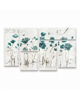 Lisa Audit Abstract Balance Vi Blue Multi Panel Art Set 6 Piece - 49" x 19"