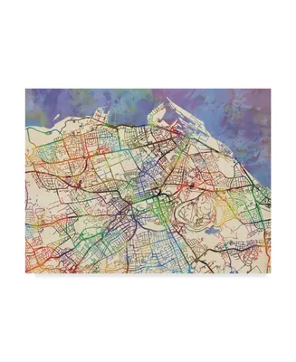 Michael Tompsett Edinburgh Watercolor Street Map Iii Canvas Art