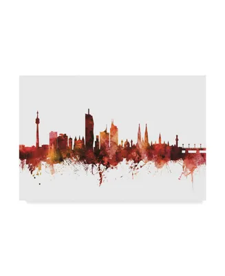 Michael Tompsett Vienna Austria Skyline Red Canvas Art - 20" x 25"