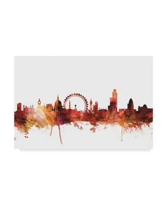 Michael Tompsett London England Skyline Red Canvas Art