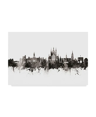 Michael Tompsett Winchester England Skyline Black White Canvas Art - 15" x 20"