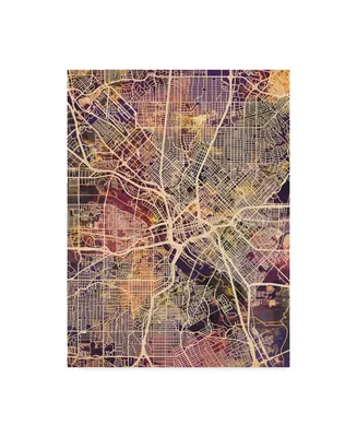 Michael Tompsett Dallas Texas City Map Ii Canvas Art