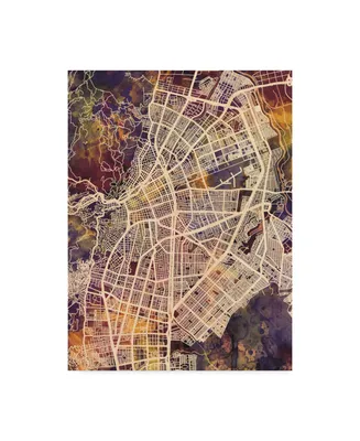 Michael Tompsett Cali Colombia City Map Ii Canvas Art - 15" x 20"