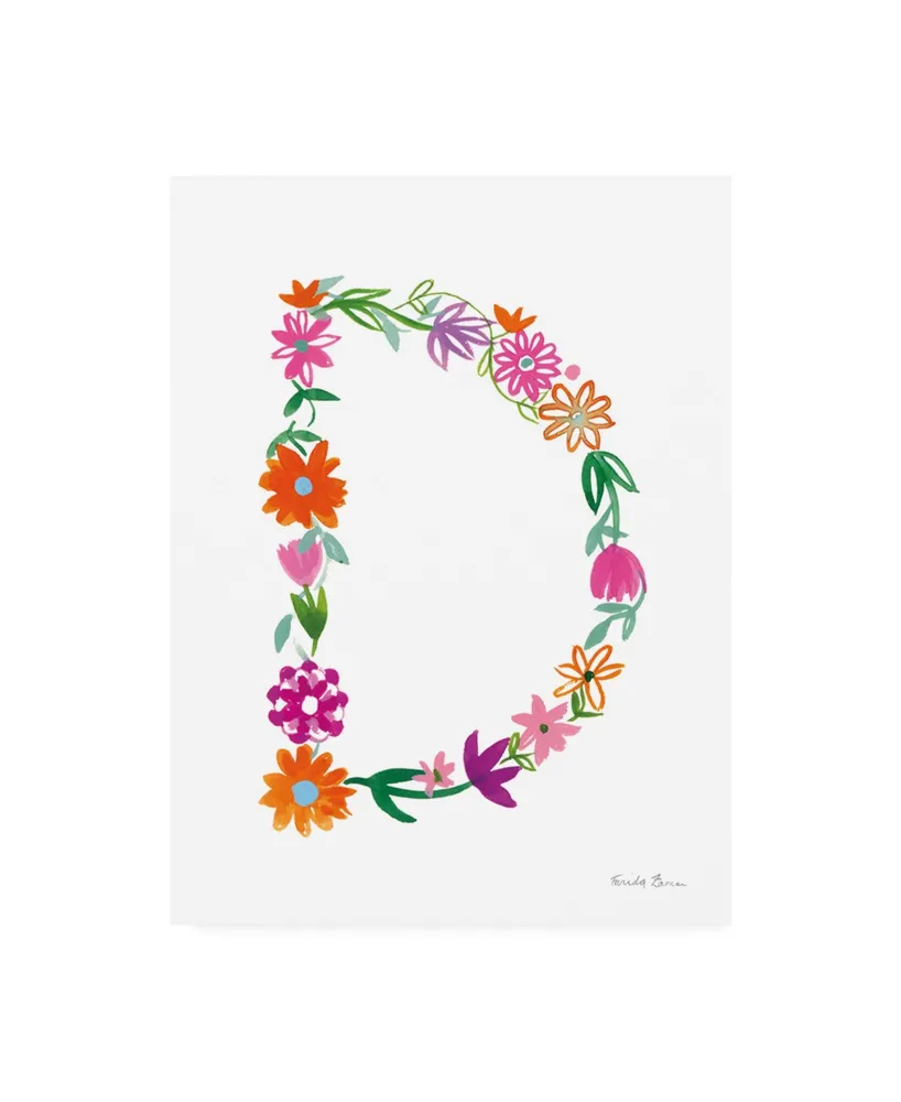 Farida Zaman Floral Alphabet Letter Iv Canvas Art