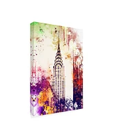Philippe Hugonnard Nyc Watercolor Collection - Chrysler Building Canvas Art - 27" x 33.5"