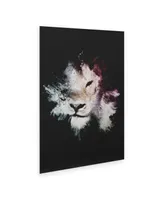 Philippe Hugonnard Wild Explosion Collection - the Lion Floating Brushed Aluminum Art - 21" x 25"