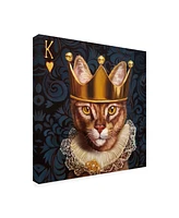 Lucia Hefferna King of Hearts Cat Canvas Art - 19.5" x 26"