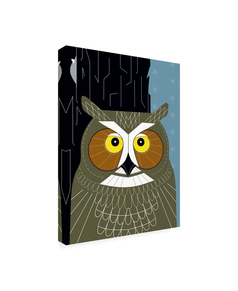Marie Sansone Great Horned Owl Dark Tree Canvas Art