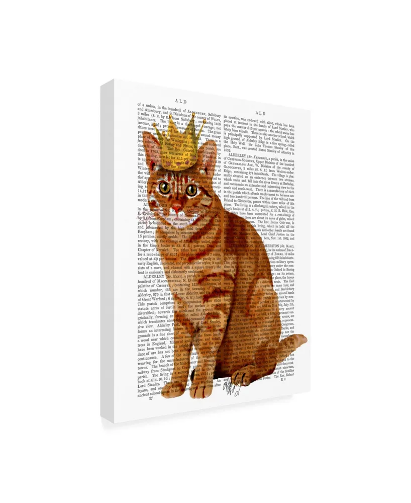 Fab Funky Ginger Cat with Crown Canvas Art