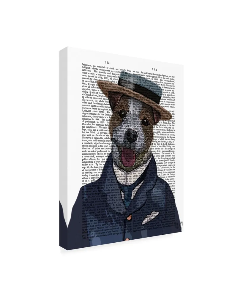 Fab Funky Jack Russell in Boater Book Canvas Art