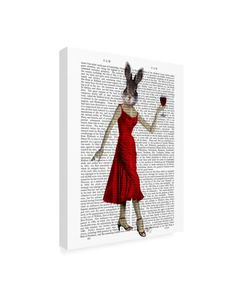 Fab Funky Rabbit in Dress Canvas Art