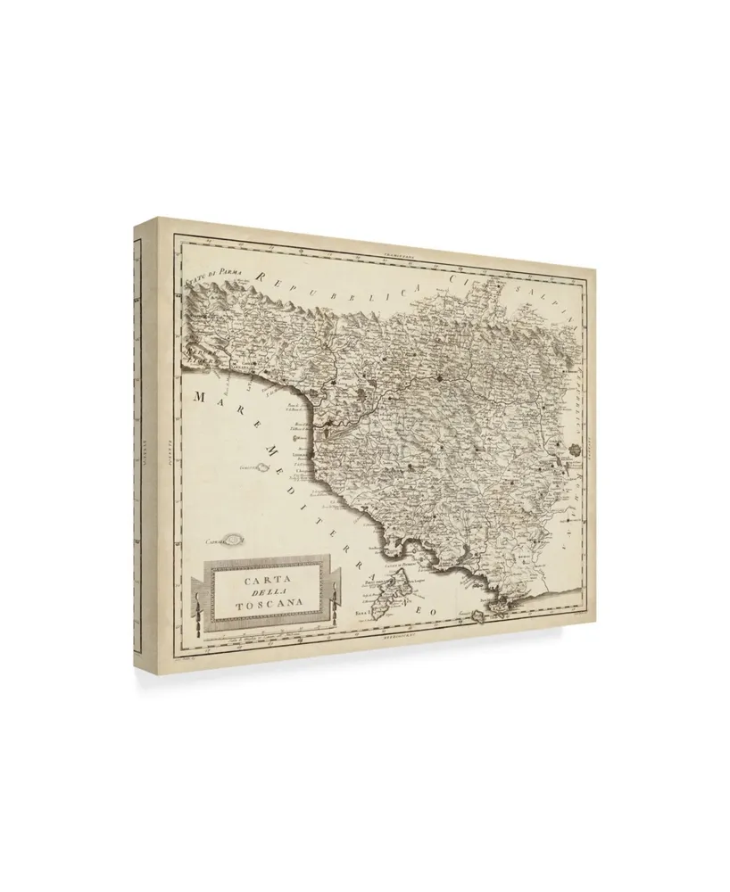 Unknown Antique Map of Tuscany Canvas Art