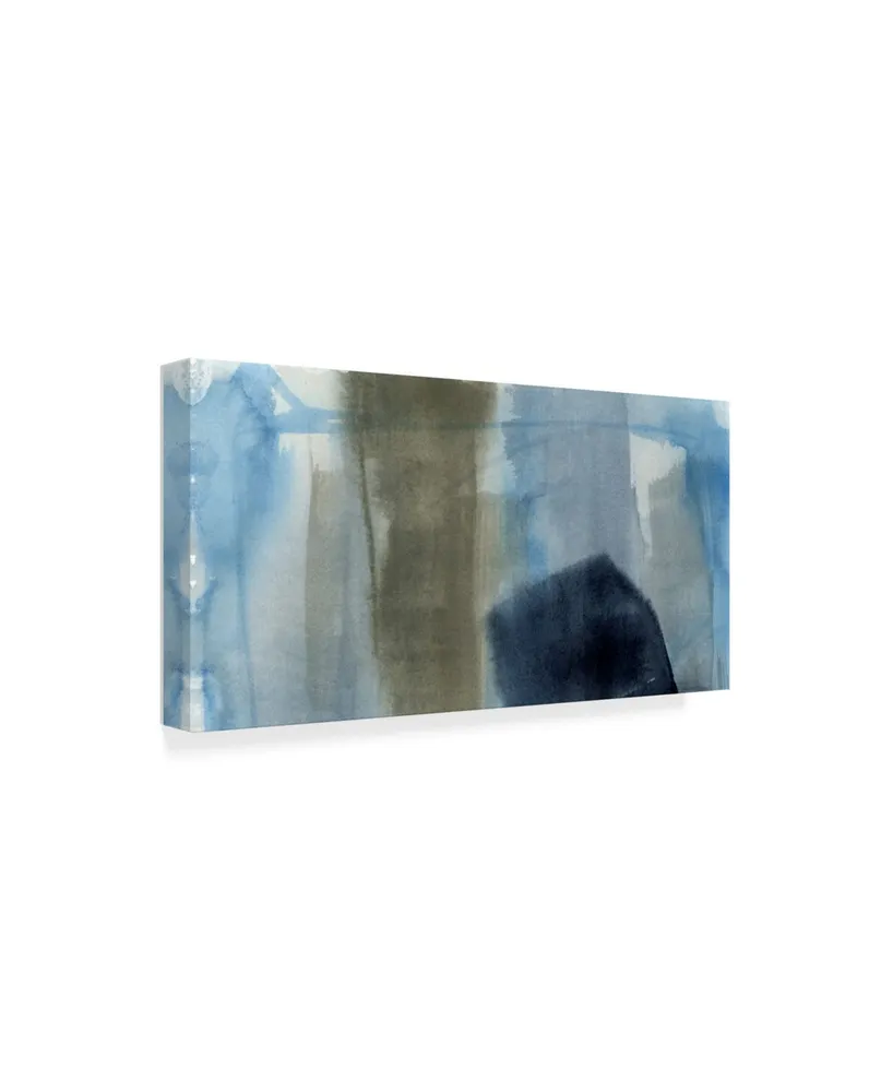 Jennifer Goldberger Blue on Grey I Canvas Art - 20" x 25"