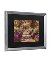 Claude Monet A Pathway in Monet's Garden Matted Framed Art