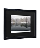 Kurt Shaffer Snowy Pond Matted Framed Art - 15" x 20"