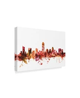 Michael Tompsett Austin Texas Skyline Red Canvas Art - 20" x 25"