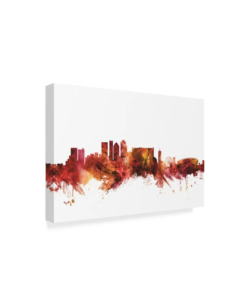 Michael Tompsett Cape Town South Africa Skyline Red Canvas Art