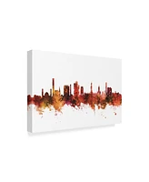 Michael Tompsett Bradford England Skyline Red Canvas Art - 37" x 49"