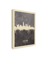 Michael Tompsett Cleveland Ohio Skyline Gray Canvas Art - 20" x 25"