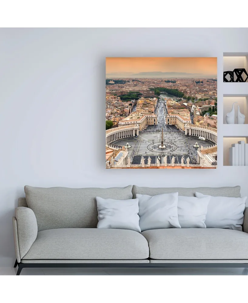 Philippe Hugonnard Dolce Vita Rome 3 View of Rome from Dome of St. Peters Basilica Ii Canvas Art