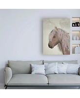 Fab Funky Horse Beige with Ribbons Canvas Art - 19.5" x 26"