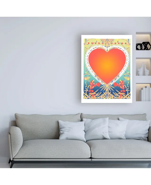 LED Lighted Flickering Heart-Shaped Candles Canvas Wall Art 15.75