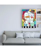 Holli Conger Stained Glass Snowman Canvas Art