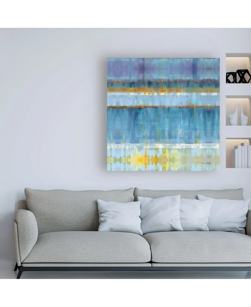 Danhui Nai Abstract Stripes Blue Canvas Art