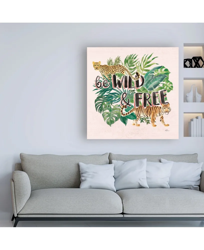 Janelle Penner Jungle Vibes Vii - Be Wild and Free Pink Canvas Art