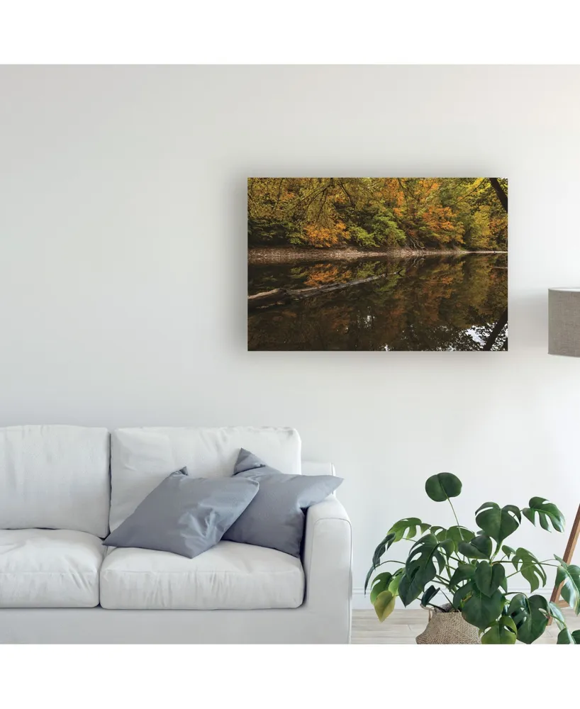 Kurt Shaffer Awesome Autumn on the River Canvas Art