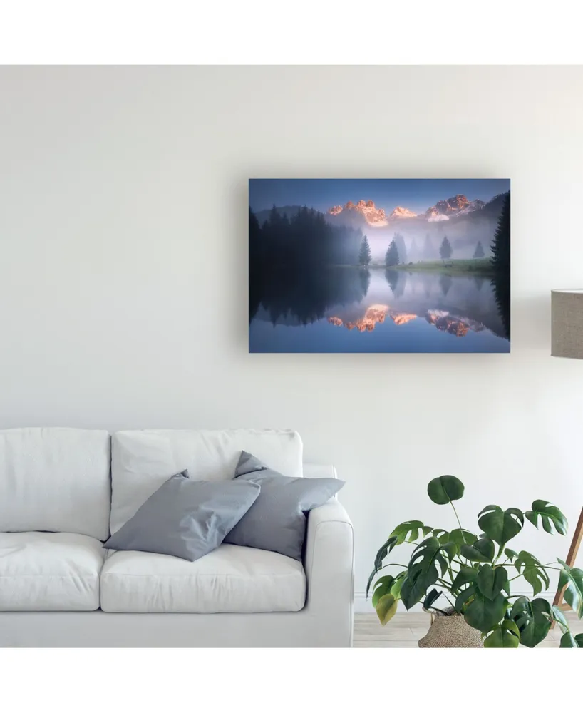 Daniel Rericha Mysterious Morning By the Lake Canvas Art - 15" x 20"