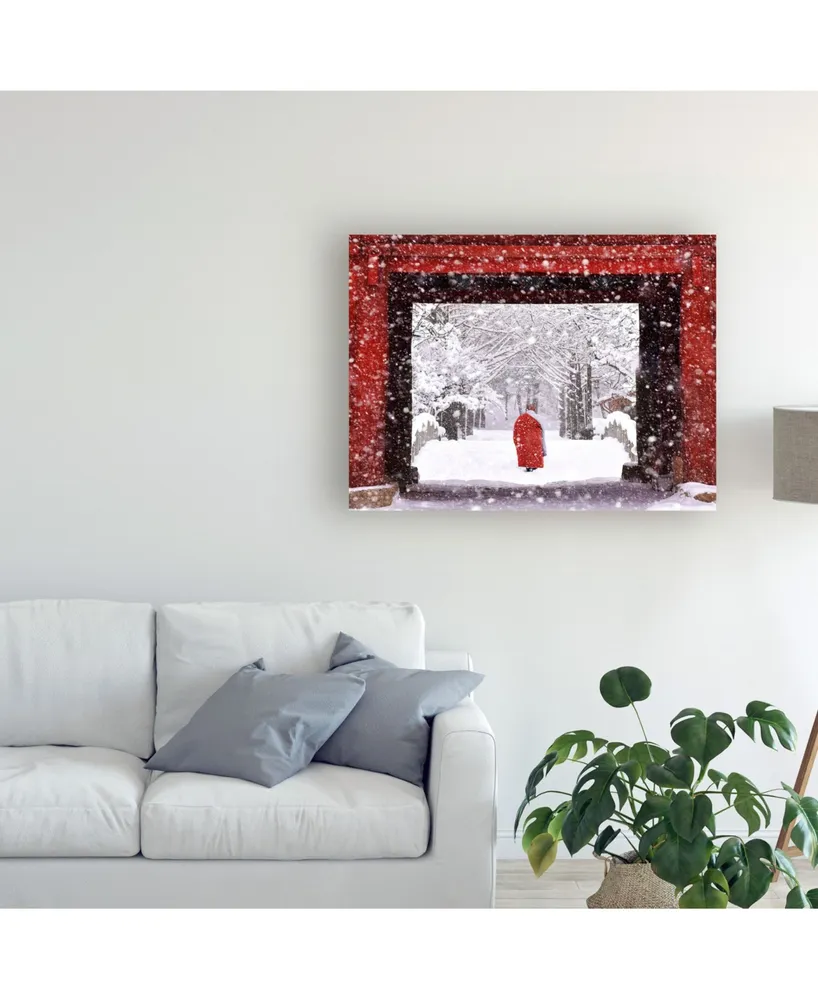 Bongok Namkoong Monk in Snowy Day Canvas Art