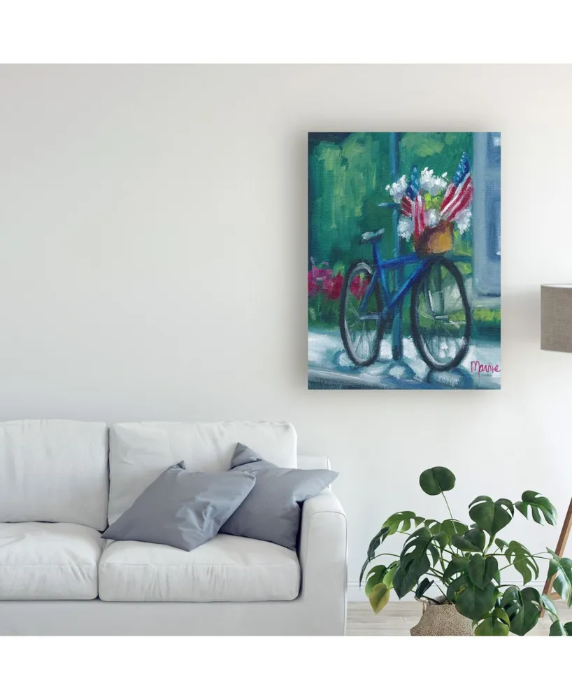 Marnie Bourque Patriotic Bike Canvas Art