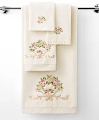 Avanti Rosefan Embroidered Cotton Bath Towels