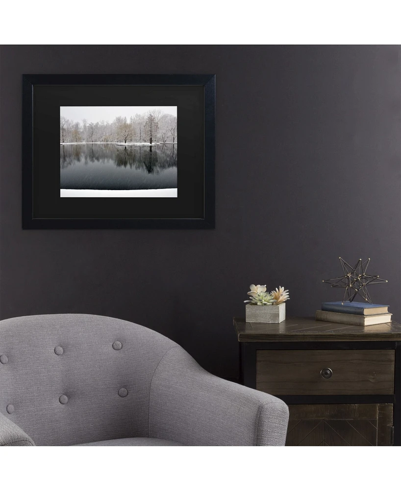 Kurt Shaffer Snowy Pond Matted Framed Art - 15" x 20"
