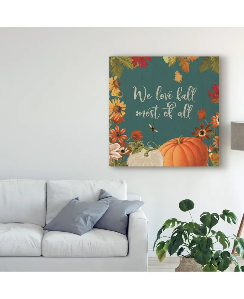 Katie Pertiet Fall Garden Ii Teal Canvas Art