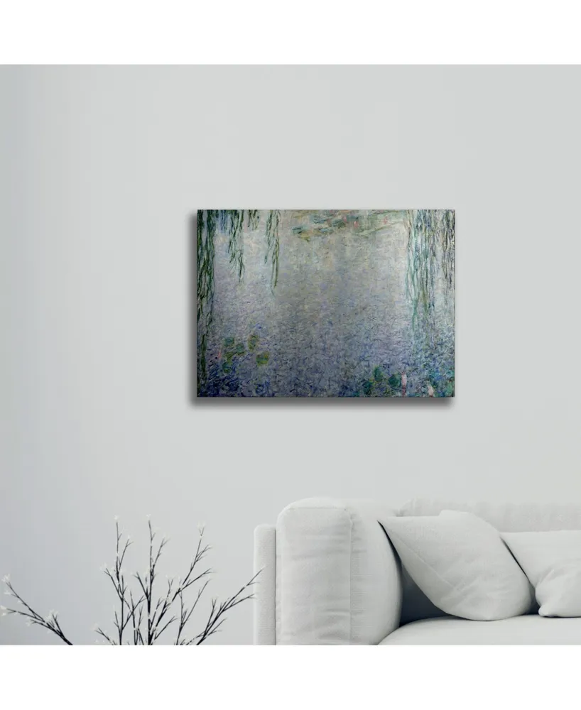 Claude Monet Waterlillies Morning Ii Floating Brushed Aluminum Art - 22" x 25"