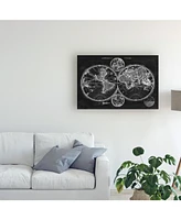 Studio W Charcoal World Map Canvas Art - 37" x 49"