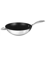 Scanpan HaptIQ 12.5", 32cm Nonstick Induction Suitable Wok, Mirror Polished Stainless Exterior