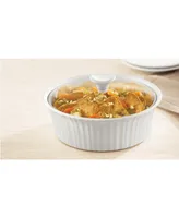 Corningware French White 2.5-Qt. Round Casserole with Glass Lid