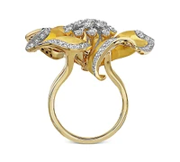 Effy Diamond Flower Statement Ring (1-3/8 ct. t.w.) 14k Gold