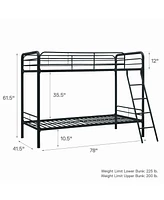 EveryRoom Eeva Twin over Metal Bunk Bed