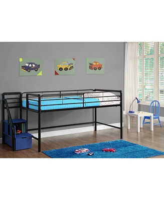 EveryRoom Kaden Junior Twin Loft Bed with Storage Steps