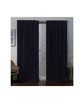 Exclusive Home Curtains Velvet Heavyweight Pinch Pleat Curtain Panel Pair, 27" x 108"